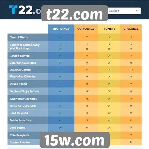 Comparação de recursos de t22.com com concorrentes